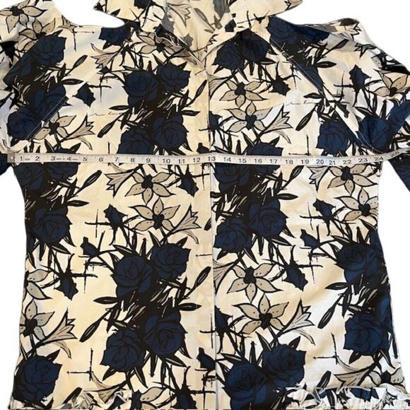 Nina Ricci Cold Shoulder Oversized Preppy Floral Collared Dress Size 34 (Small) - Picture 12 of 14